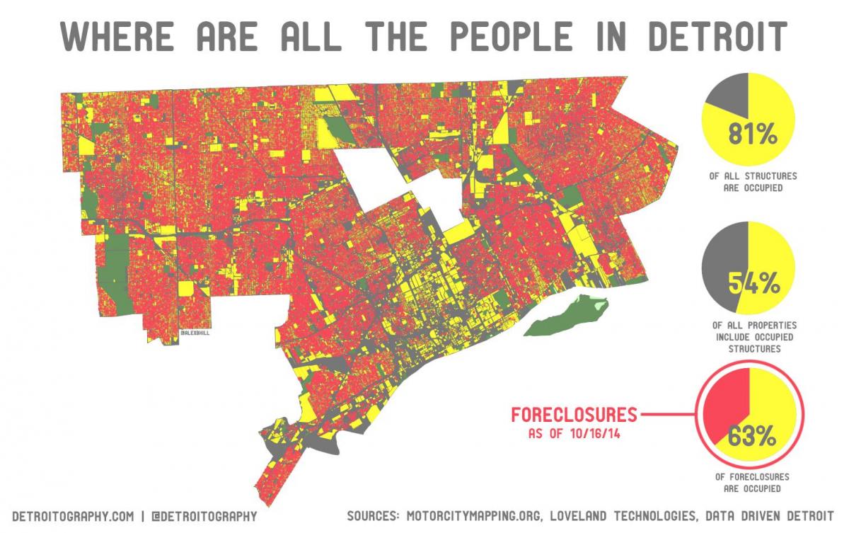 デトロイトの人口地図