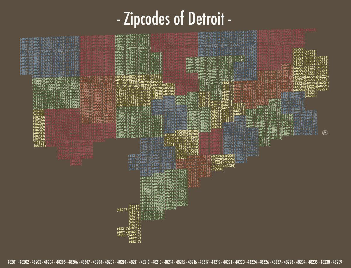 zipコード地図デトロイト