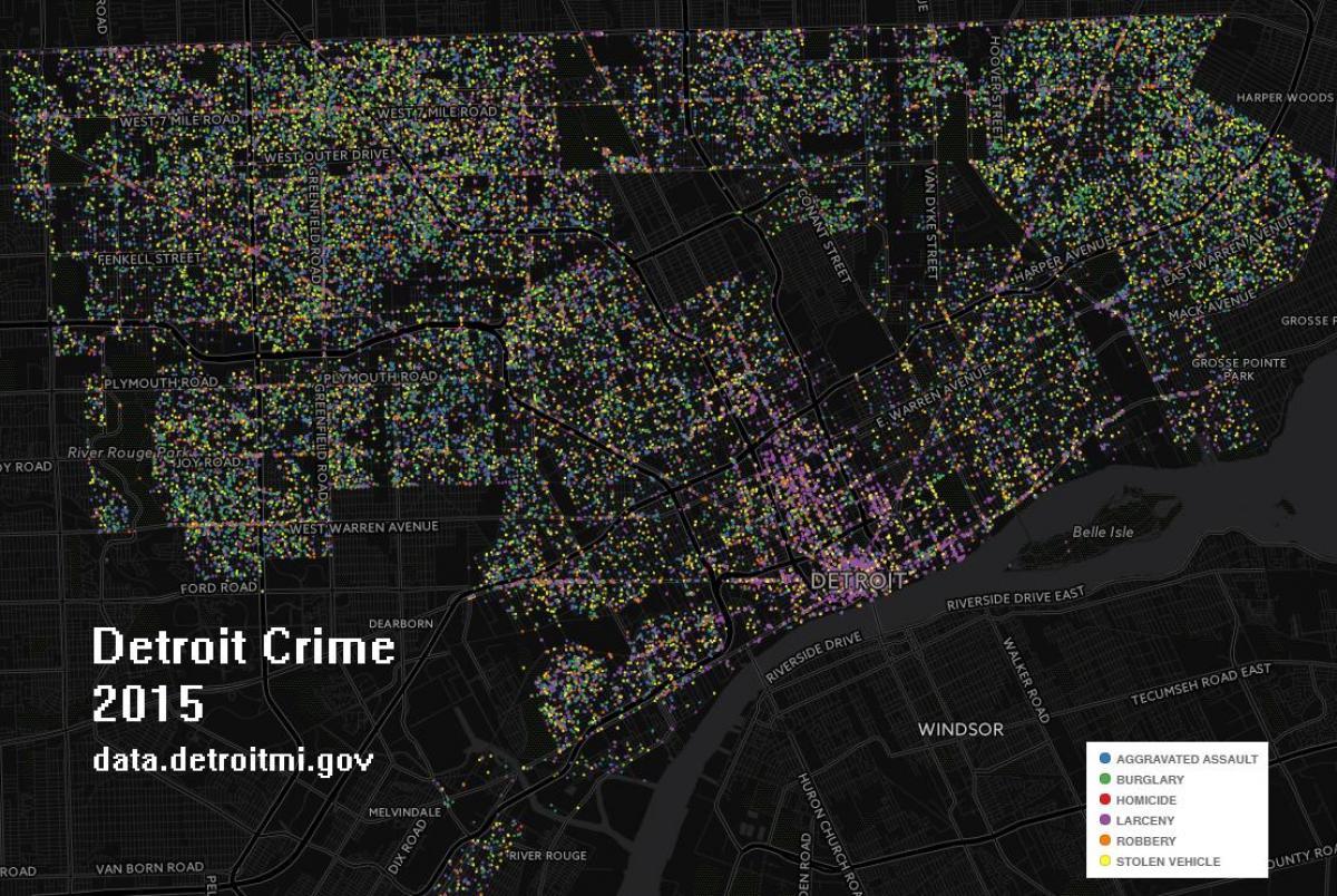 デトロイトの犯罪の地図