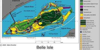 地図Belle Isleデトロイト