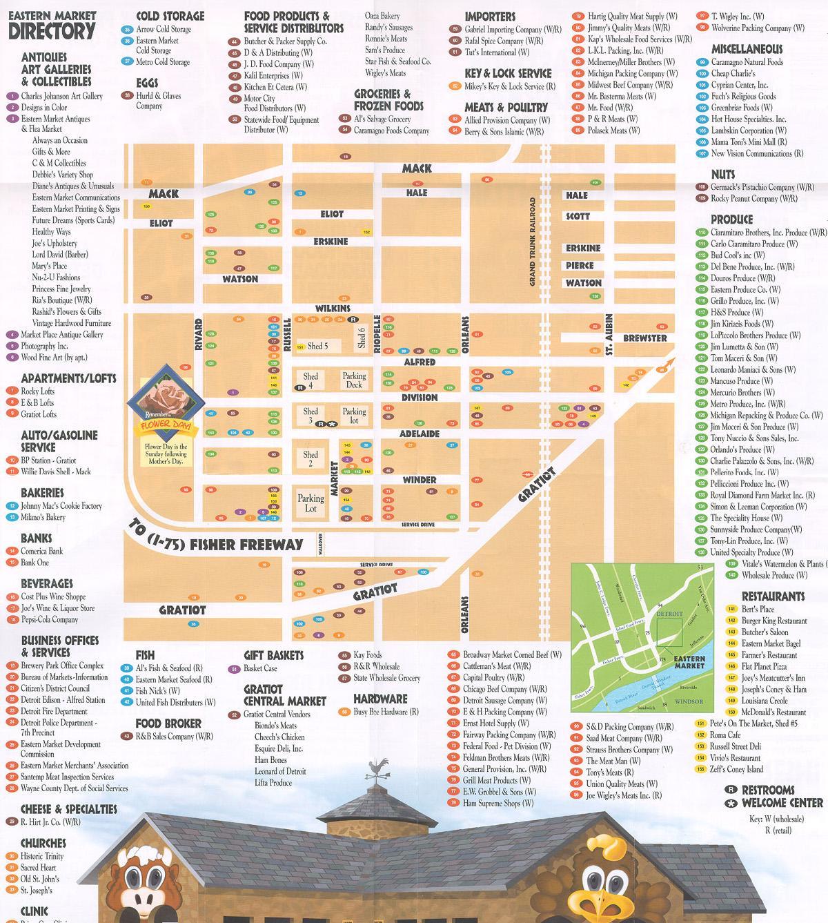 東部市場デトロイト地図 地図の東部市場デトロイト ミシガン アメリカ