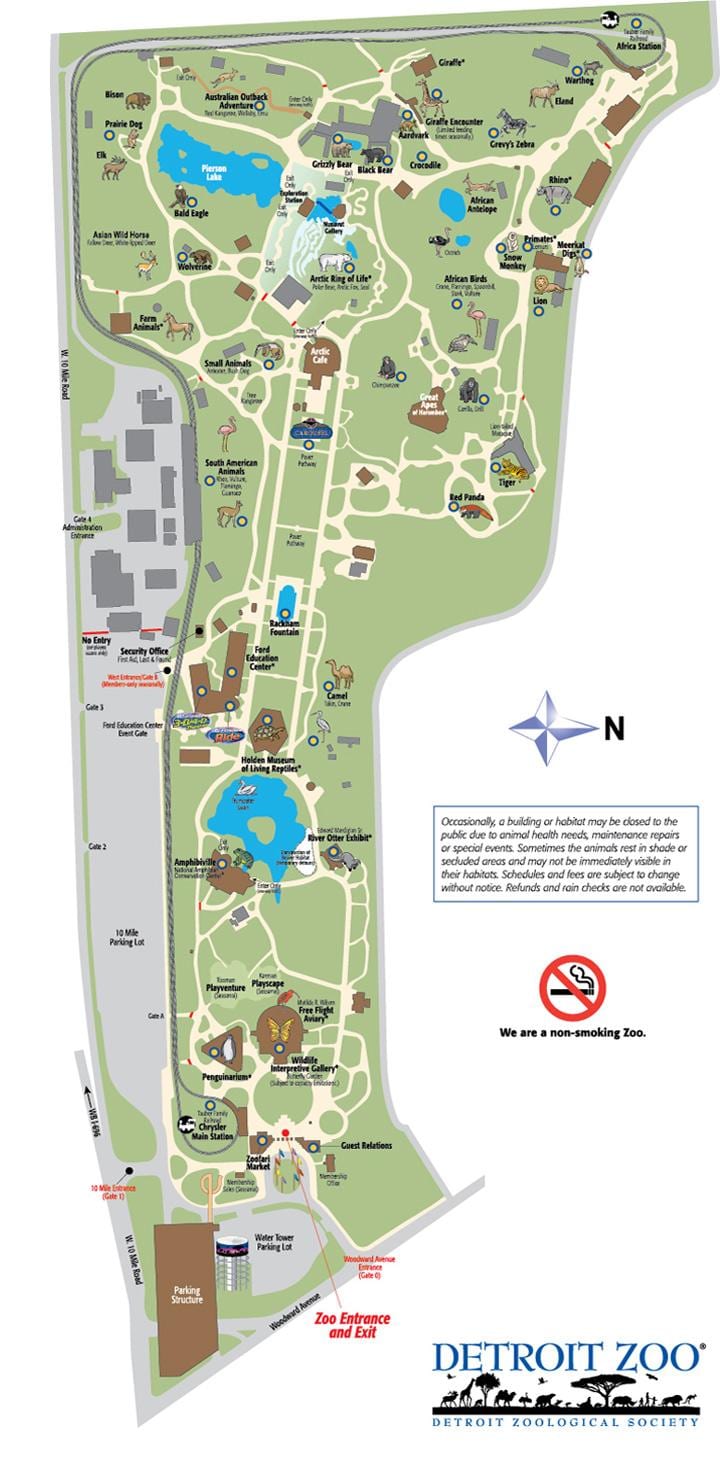 地図のデトロイト動物園