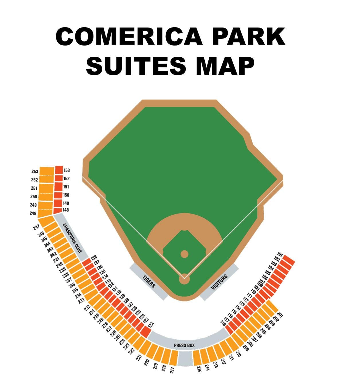 comerica公園の地図席