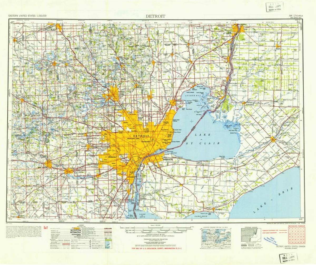 米国デトロイト地図