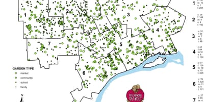 地図のデトロイトの庭園