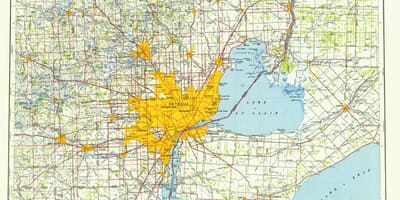 米国デトロイト地図