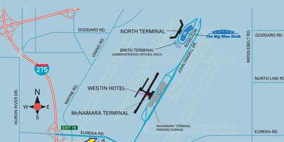 デトロイト国際空港地図