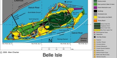 地図Belle Isleデトロイト